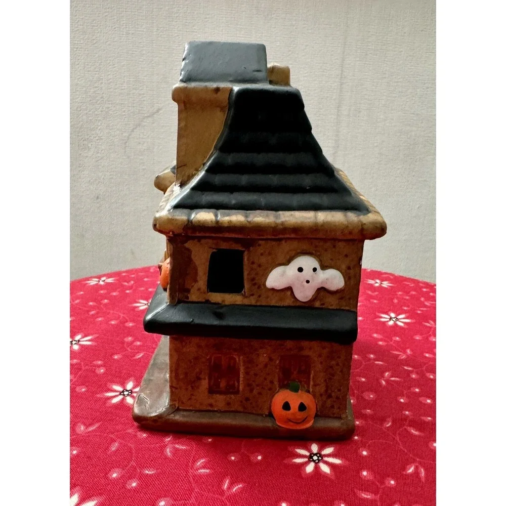 HALLOWEEN HAUNTED HOUSE Small Candle Holder JSNY #6219 Taiwan 6